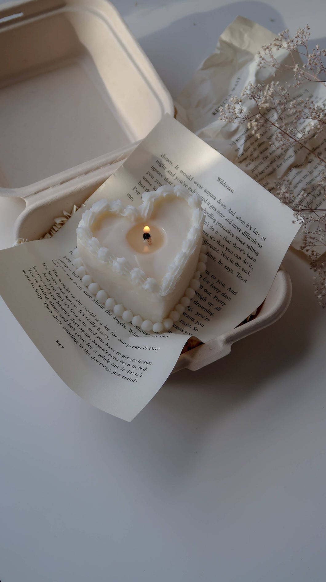 Heart Cake soy candle | Birthday cake candle