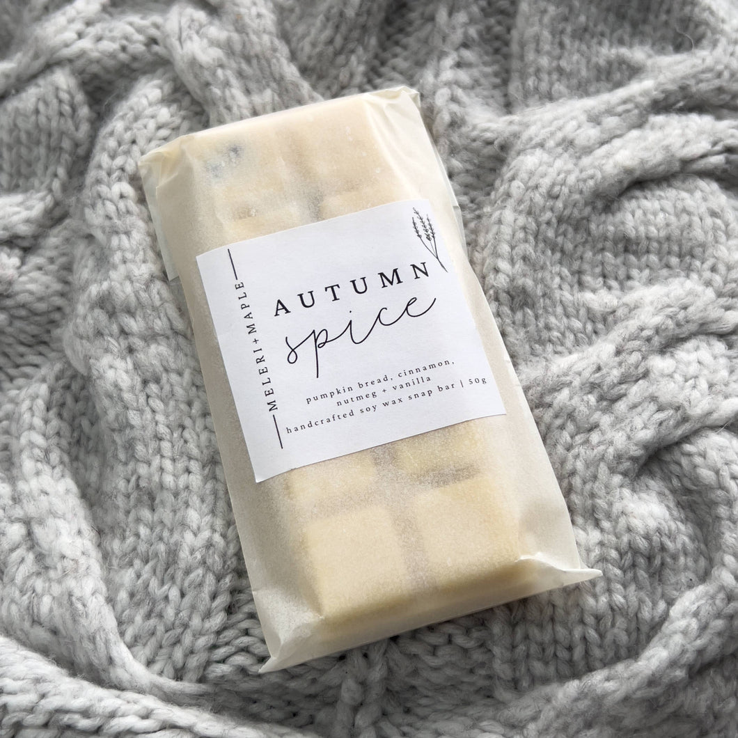 Autumn Spice Scented Snap Bar Wax Melt