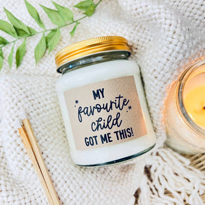 My favourite child handmade soy scented candle