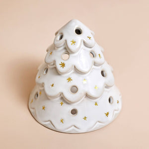 White Christmas Tree Tealight Holder