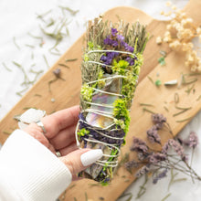 Load image into Gallery viewer, 6in Ritual Smudge Stick with Rosemary, Lavender and Abalone