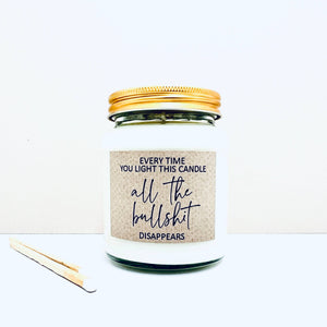 All the bullshit handmade soy scented candle