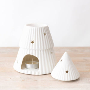 White Christmas Tree Oil Burner