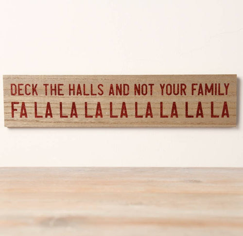 Deck the Halls Wooden Sign with Bio-Degradable Glitter