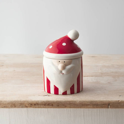 Red Stripe Santa Container, 14cm