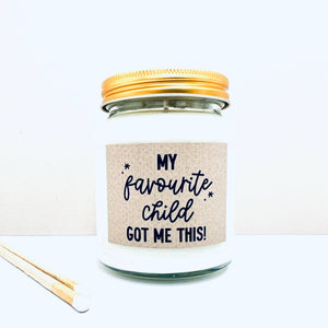 My favourite child handmade soy scented candle