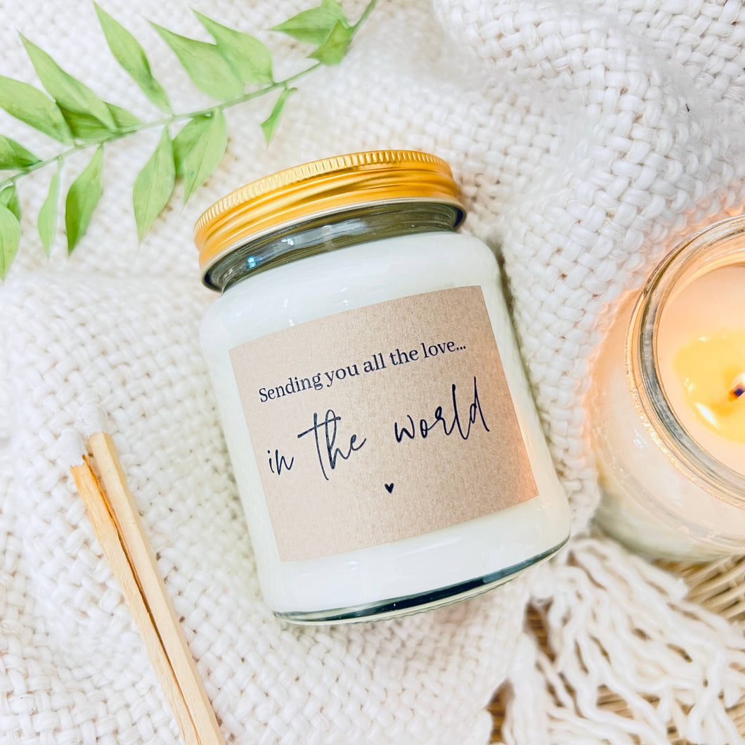 All the love in the world handmade soy scented candle