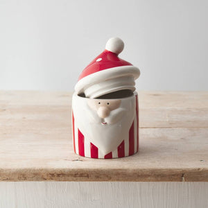 Red Stripe Santa Container, 14cm