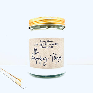 Happy times handmade soy scented candle