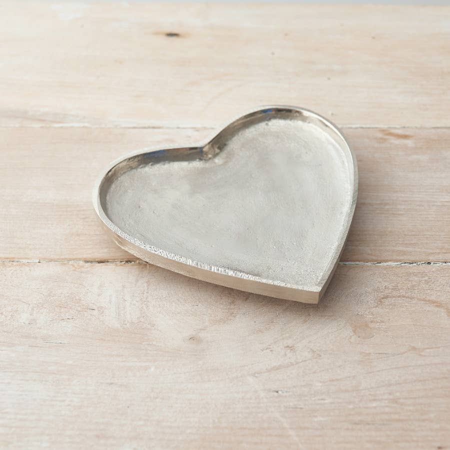 Silver Heart Plate, 15cm