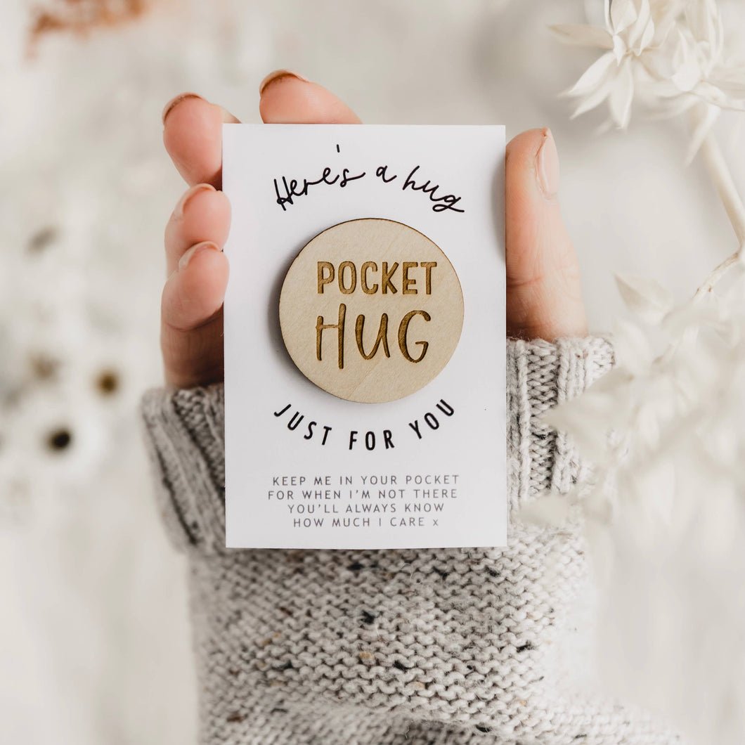 Wooden Pocket Hug Token