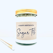 Load image into Gallery viewer, Happy birthday sugar tits handmade soy scented candle