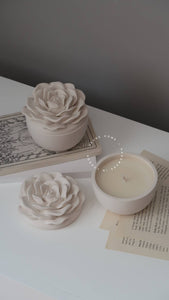 Rosa - coconut wax candle with rose shaped lid - pre order