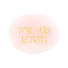 Load image into Gallery viewer, You Are Loved Rose Quartz Crystal Palm Stone