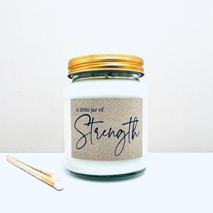 A little jar of strength handmade soy scented candle