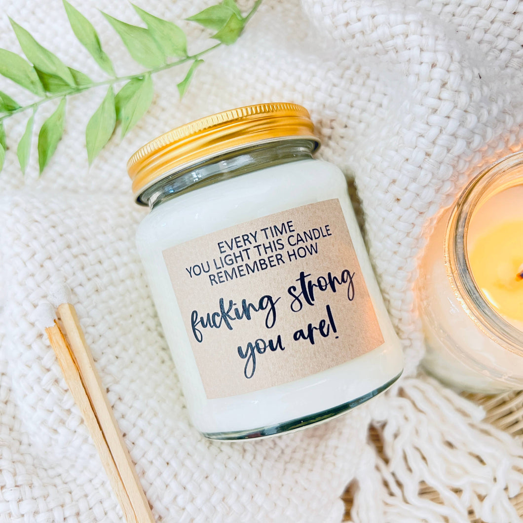 Fucking strong handmade soy scented candle