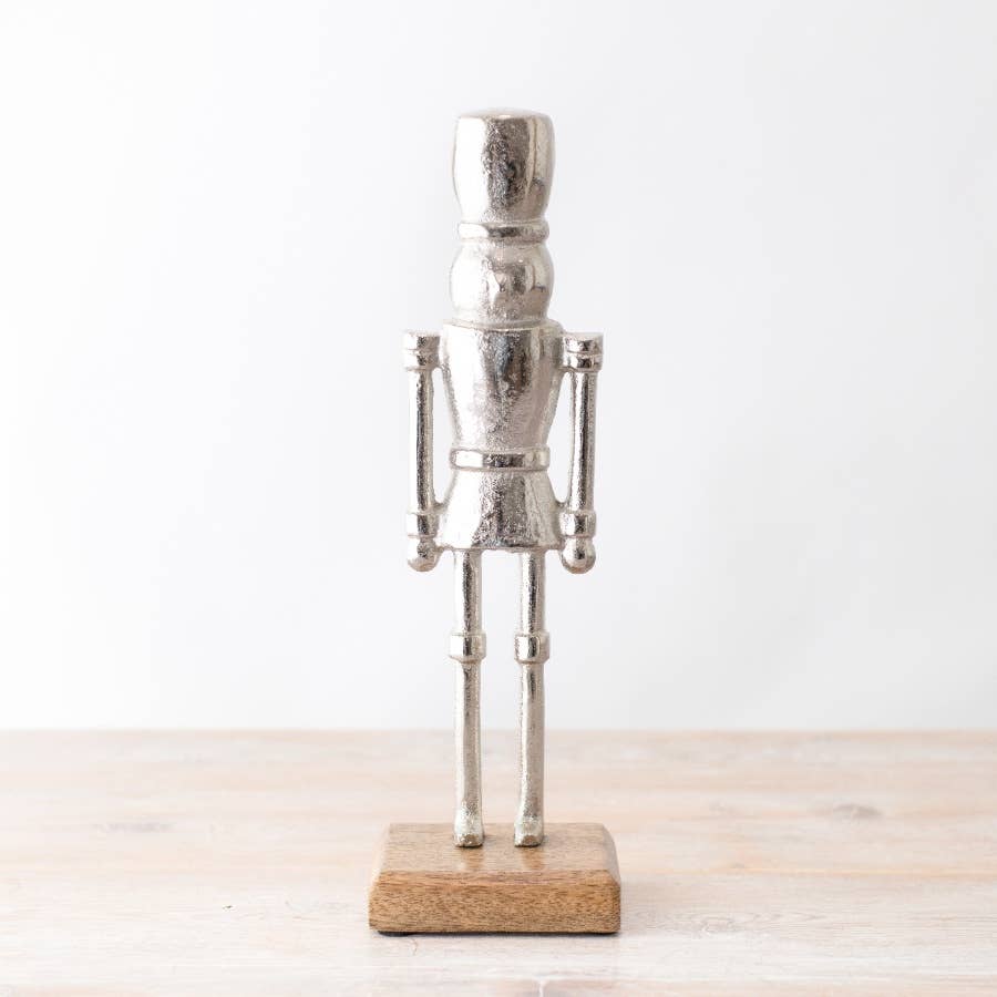 Aluminium Nutcracker Sculpture on Base, 33cm