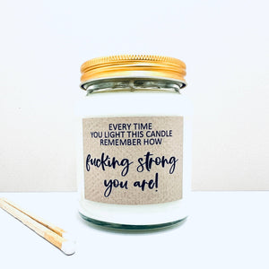 Fucking strong handmade soy scented candle