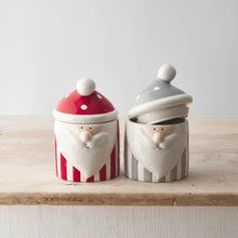 Load image into Gallery viewer, Red Stripe Santa Container, 14cm