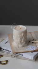 Load image into Gallery viewer, Pillar candle with Christmas tree motif | Christmas decor 