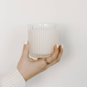 Hello Fall 12 oz Soy Candle, Fluted Ribbed Jar