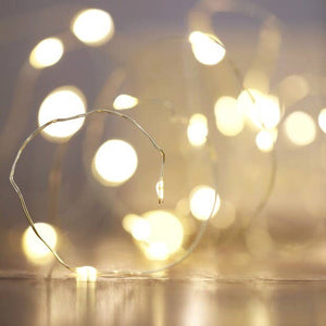 30 Battery Powered Led Gold Wire String Lights