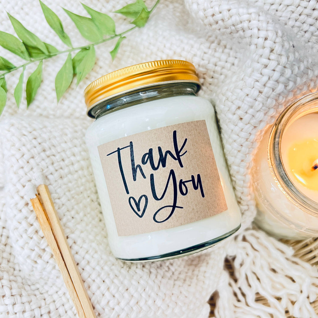 Thank you gift handmade soy scented candle