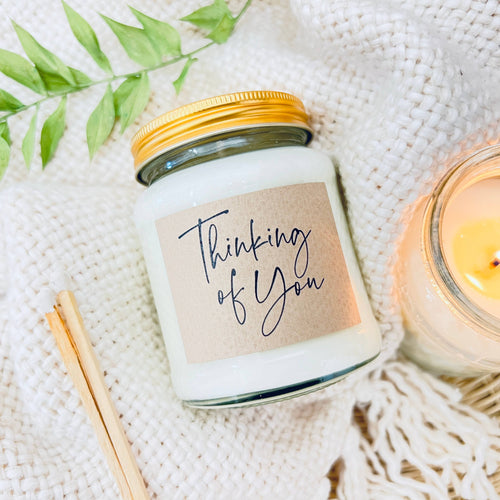 Thinking of you handmade soy scented candle