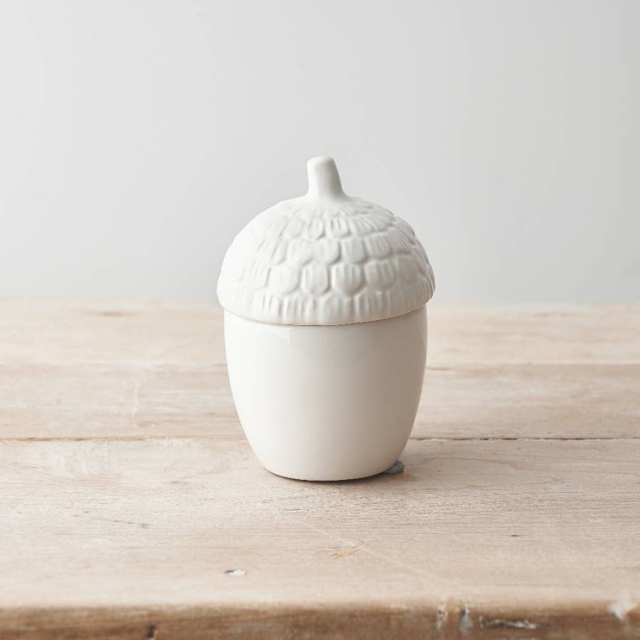 White Acorn Container